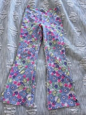 GAP Girls Floral Flare Leggings - Purple Pink Green
